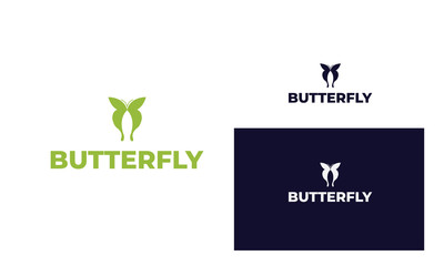 Colorful butterfly logo with modern style can be used for business, spa, fashion, cosmetics, salon, health care, In design with a monarch, wings, Papilio, given black and white color, vector EPS 10