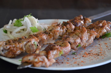 meat steak shish kebeb tahini