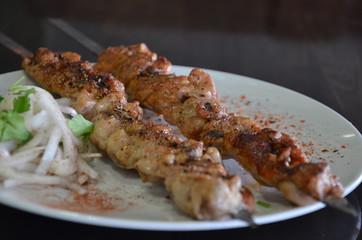 meat steak shish kebeb tahini