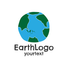 earth hand drawn logo design. funny icon