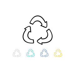 recycling symbol doodle icon