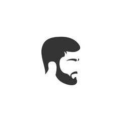 men beard and hair cut vector illustration design