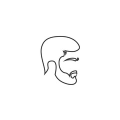 men beard and hair cut vector illustration design