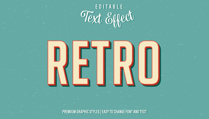 Retro - Vintage Styles Editable Text Effect Premium EPS