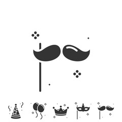 mustache party icon vector illustration design
