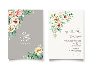 elegant peonies invitation card template
