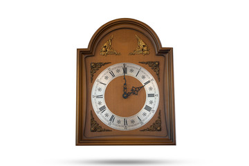 Antique clock White background 2 watches