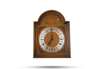 Antique clock White background 7 watches