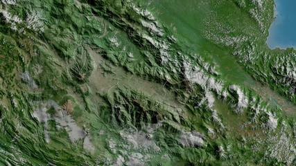 Jiwaka, Papua New Guinea - outlined. Satellite