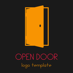 The open door logo. A simple door icon, can be used as a logo for your company. Vector eps illustration.