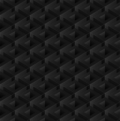 Luxury black isometric geometric shape seamless pattern background modern abstract art style
