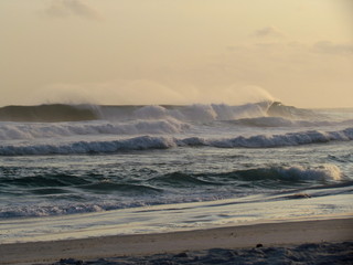 Surfing sea on the big beach