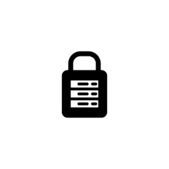 Data protection icon vector in black solid flat design icon isolated on white background