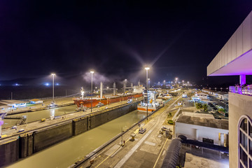 The Panama Canal is an interoceanic navigation route between the Caribbean Sea and the Pacific...