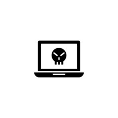 Internet attack vector icon in black solid flat design icon isolated on white background
