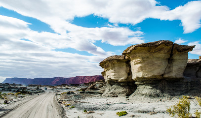 Desert road in the middle of nowhere.