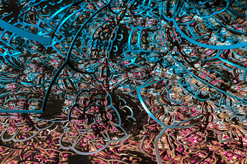 3D render. Fractal image of a 3D object. Fractal landscape. A colorful computer-generated image. The fractal background. Textures for the design. Abstract painting. Pattern.