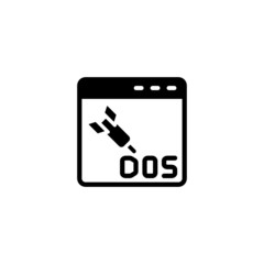 Dos attack vector icon in black solid flat design icon isolated on white background