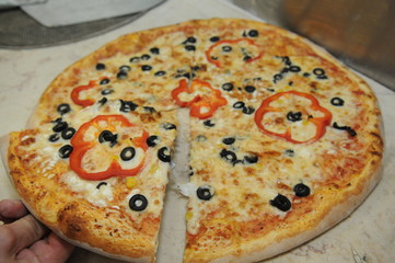 pizza with olive