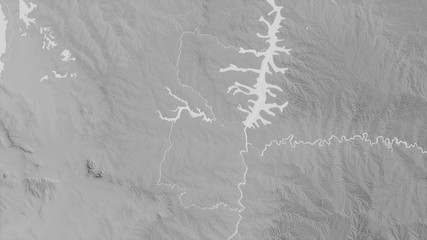 Alto Paraná, Paraguay - outlined. Grayscale