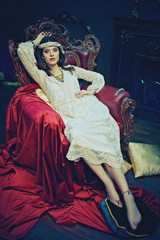 young lady in lace dress