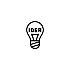 Having an idea vector icon in linear, outline icon isolated on white background