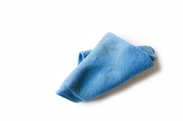 Old dirty torn rag isolated on white background. Cleaning rag.

