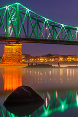 Włocławek - most nocą - obrazy, fototapety, plakaty