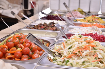 fresh salad and cocked