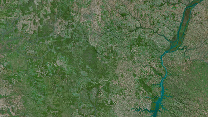 Canindeyú, Paraguay - outlined. Satellite