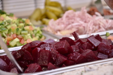 fresh salad and cocked