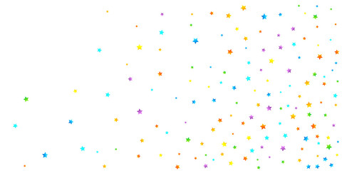 Rainbow Festive Confetti. Carnival Star Falling.