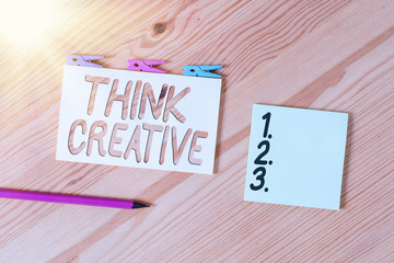 Conceptual hand writing showing Think Creative. Concept meaning The ability to perceive patterns...