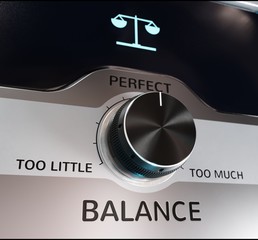 A Knob Labeled "Balance" Set in the Middle as "Perfect"