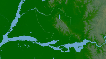 Misiones, Paraguay - outlined. Physical