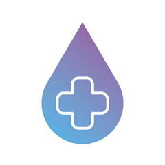 medical cross symbol in drop gradient silhouette style
