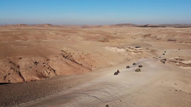 Drone view in the Agafay Desert - 24 janvier 2020 - near marrakech Morocco, Filmed by Drone