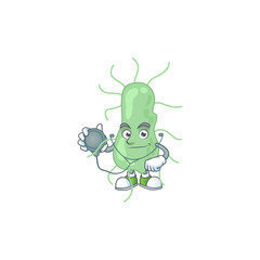 Cartoon character of salmonella dedicated Doctor Work with stethoscope