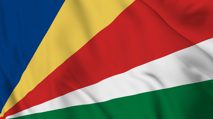 Obraz premium Seychelles flag is waving 3D animation. seychelles flag waving in the wind. National flag of seychelles. 