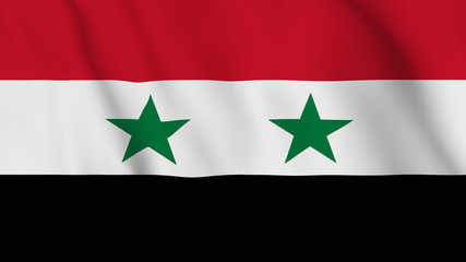 Syria flag is waving 3D animation. Syria flag waving in the wind. National flag of Syria