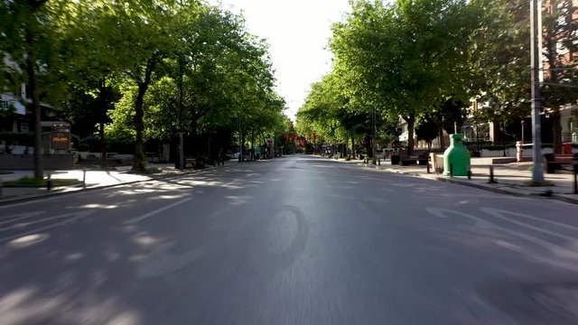 Kadikoy Bagdat Street Aerial Drone View at Covid-19 Isolation Days