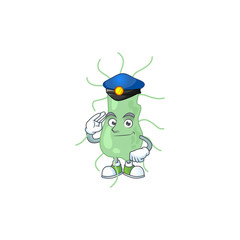 A dedicated Police officer of salmonella cartoon drawing concept
