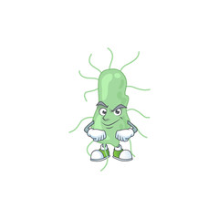 Salmonella cartoon character design with sneaky face