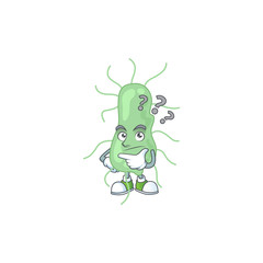 mascot design concept of salmonella with confuse gesture