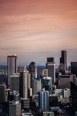 Fototapeta premium View of Seattle city from above skyline