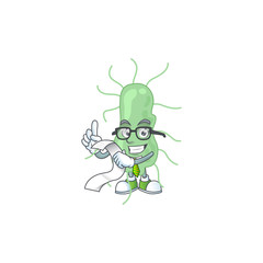 cartoon mascot design of salmonella holding a menu list