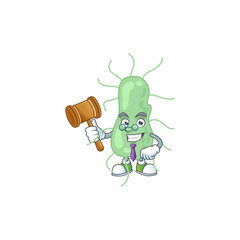 A wise Judge salmonella cartoon mascot design wearing glasses