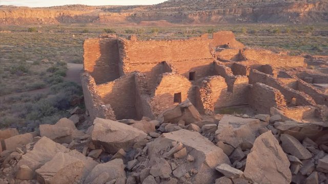 Pueblo Bonito in Chaco Culture National Historical Park, known as Chaco Canyon, a major center of culture for the Ancestral Puebloans.
