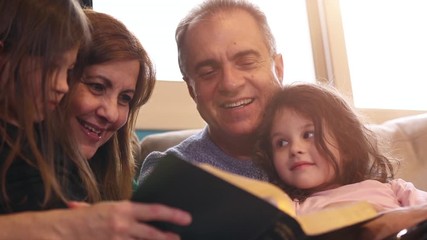 Family Reading the Bible together