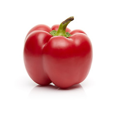 Red Bell Pepper Isolated on White Background